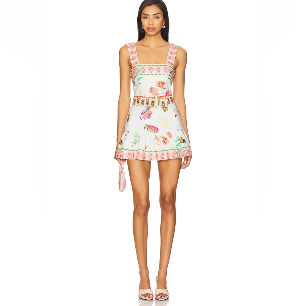 Amanda Uprichard- Lena Skort Romper in Postcard Print